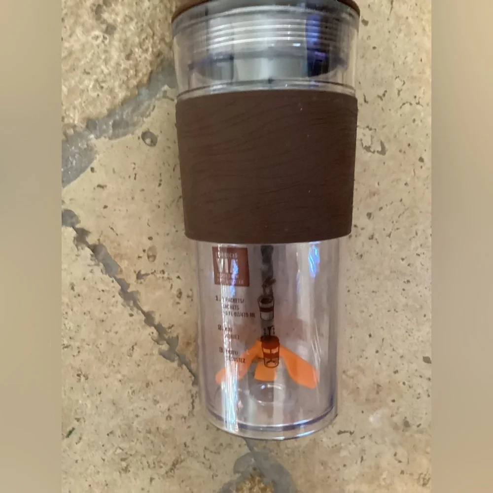 STARBUCKS VIA READY BREW TRAVEL MUG CUP TUMBLER 16 OZ. BODUM MIXER